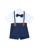 Baby Boy Formal Suspender Set | Shirt, Shorts & Bow Tie Outfit