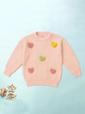 Baby Girls Faux Fur Winter Sweater | Ultra-Soft 3D Heart Pullover