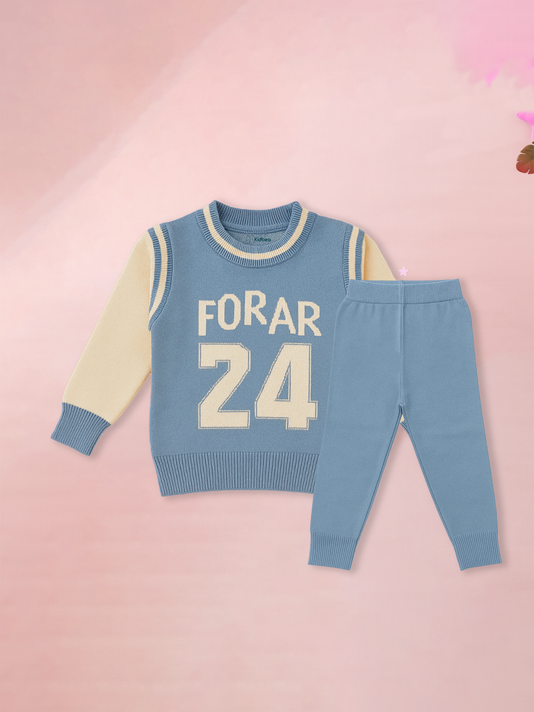 Winter Knitwear Set for Baby Boys | organic cotton Sweater & Pant