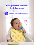 Organic Cotton Baby Bib Pack of 4 – Lemon, White Dog, Flower & Bow Print, Feeding & Drool Bibs