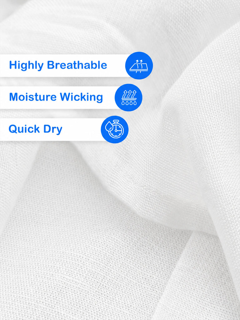 Boys Linen Cotton White Shirt