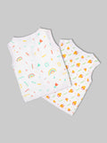 Muslin Cotton Pack of 2 Jhabla | Rainbow & Cute chick | Assorted | Print May Vary