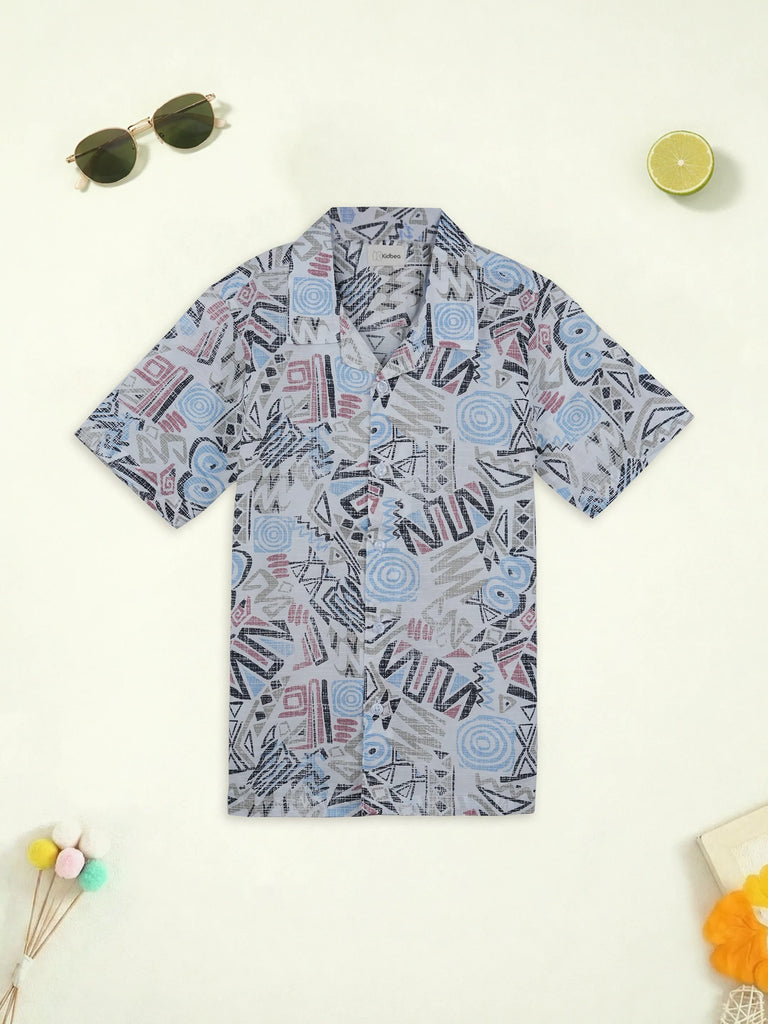 Boys Summer Printed Half Sleeve Shirt | 100% Organic Cotton