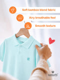 Boys Bamboo Fabric Sky Blue Polo T-Shirt