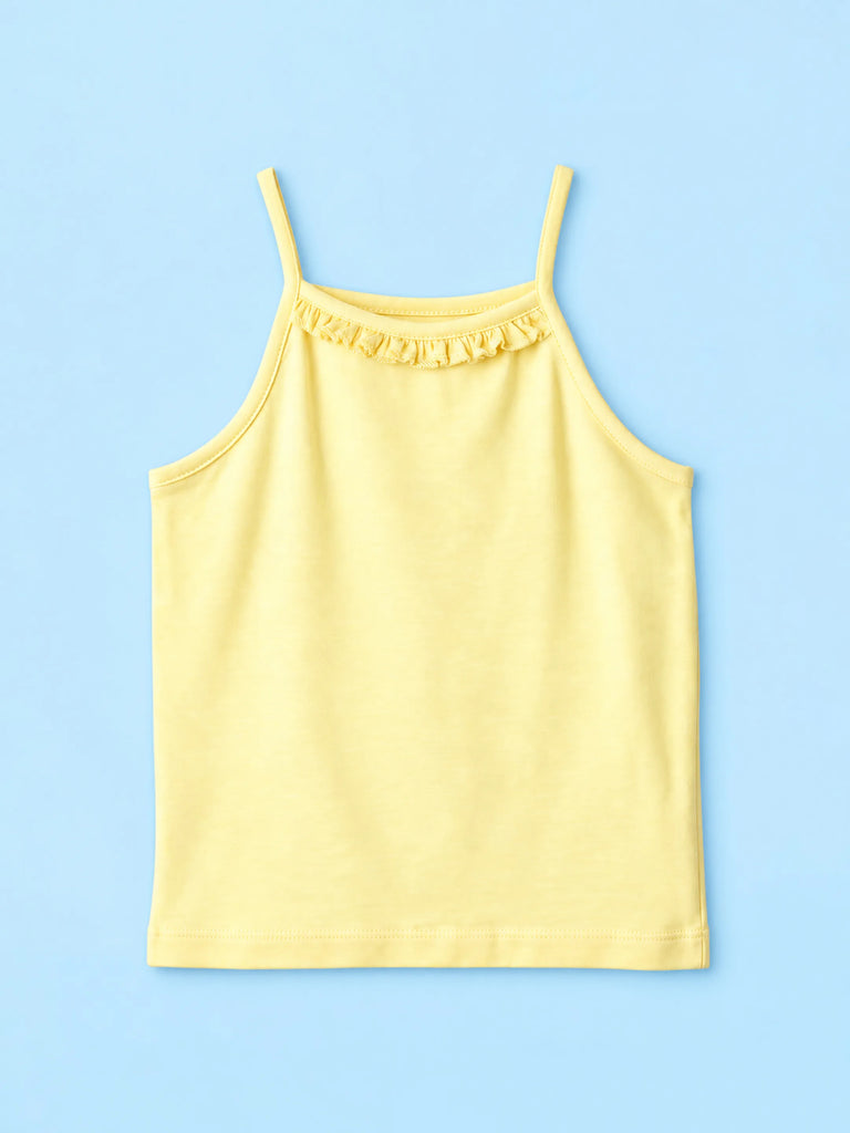 BambooTEC™ Girls Camisole Pack of 3 – Yellow Ruffle Strap Tops