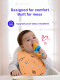 Organic Cotton Baby Bib Pack of 2 – Soft Breathable Tiger & Football Print, Feeding & Drool Bibs