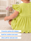 Light  Organic cotton  Charming Olive Green Girls Frock | Olive Green