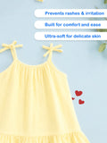 Organic Cotton Girls Sleeveless Summer Dress with Ruffle Hem - Yellow