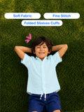 Boys Linen Cotton Pastel Blue Shirt