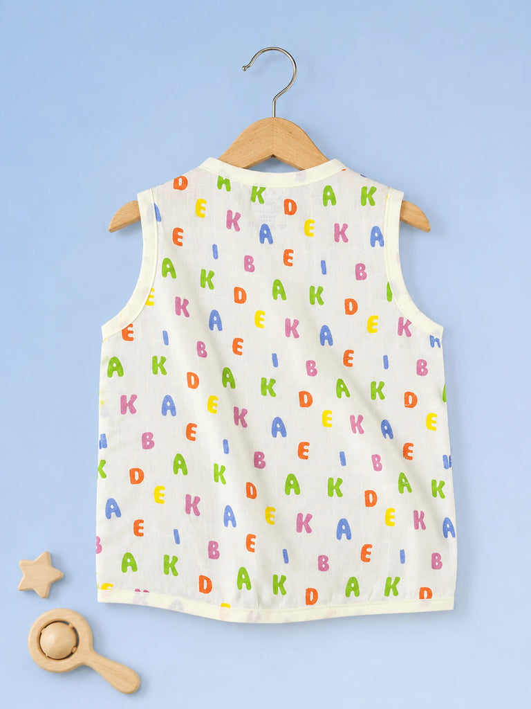 BambooTEC™ Bamboo Muslin Baby Jhabla – Alphabet Print