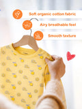 Organic Cotton Unisex Baby Co-ord Set – Soft Breathable Yellow Lemon Print Full Sleeve T-shirt & Pyjama for Infants