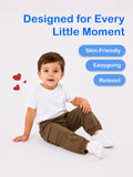 Unisex Cotton Kids Cargo Jogger Pants – Light Brown Comfortable Bottomwear