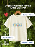 Unisex Bamboo Fabric Yellow Cute Friends Print Oversized T-Shirt