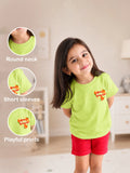 Bamboo Fabric Girls Half Sleeve T-Shirt Pack of 2 – Roaring Spring & Tangerine Graphic Print Soft Summer Tee Set