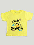 Organic Cotton Onesie, T-shirt & Pant 3 Piece Set Text Printed for Unisex Baby - Yellow & Blue