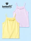 BambooTEC™ Girls Camisole Pack of 2 – Yellow & Lavender Ruffle Strap Tops
