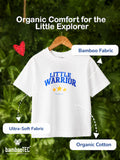 Unisex Bamboo Fabric White Little Warrior Oversized T-Shirt