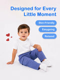 Unisex Blue Cotton Kids Cargo Jogger Pants – Comfortable Everyday Bottomwear