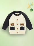 Baby Winter Knitted Cardigan | Organic Cotton Bear Sweater