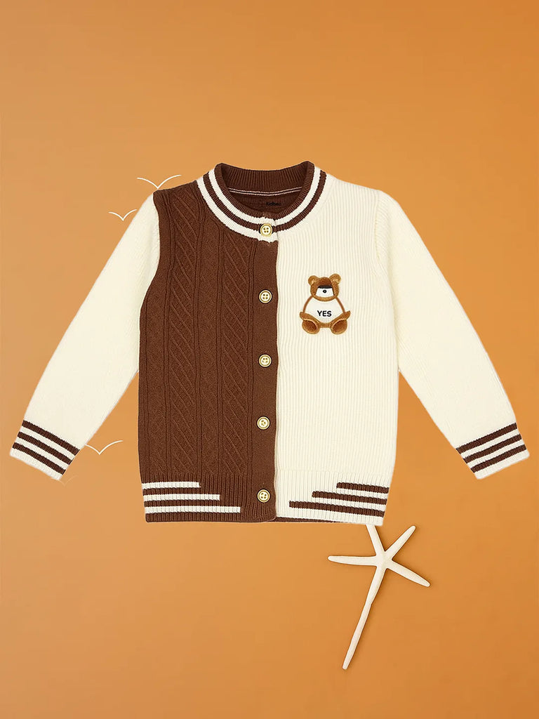 Organic Cotton Baby Winter Cardigan | Soft Knitted Bear Sweater