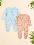 Organic Cotton Baby Romper Pack of 2 –  Beach & Tiger Full Sleeve Zip Sleepsuit