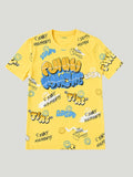Kidbea Boys Summer Co-Ord Set | Cotton Half Sleeve T-Shirt and Shorts | Yellow