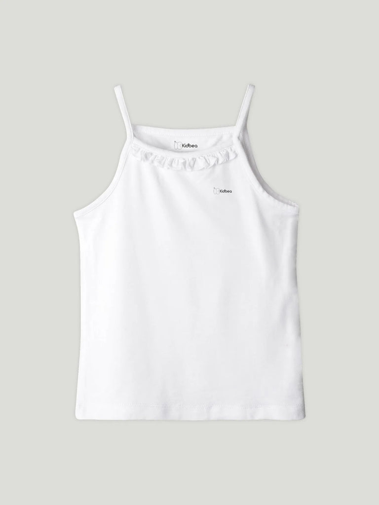 White Bamboo Camisole for Girls – Soft, Lightweight & Breathable