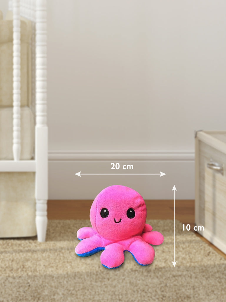 Kidbea Dog, Octopus Mood Change, Teddy Grey & Pink Suitable for Boys, Girls and Kids, Super-Soft, Safe, 30 cm.