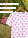 Organic Cotton Unisex Kids Co-ord Set – Soft Breathable Heart Print T-Shirt & Shorts Set