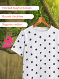 Organic Cotton Unisex Kids Co-ord Set Pack of 3 – Soft Breathable Leaf, Pizza & Star Print T-Shirt & Shorts Set