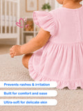 Light  Organic cotton  Charming Pink Girls Frock | Pink