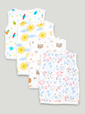 Extra Soft Muslin Cotton Jhabla Cloth for Baby | Space, Sun, Tiger and Mickey Print | Print May Vary