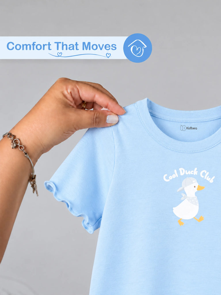 Girls Blue Top – Cool Duck Club Print