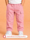 Girls Pink Cotton Cargo Pants – Comfortable & Stylish Everyday Bottomwear