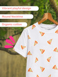 Organic Cotton Unisex Kids Co-ord Set – Soft Breathable Pizza Print T-Shirt & Shorts Set