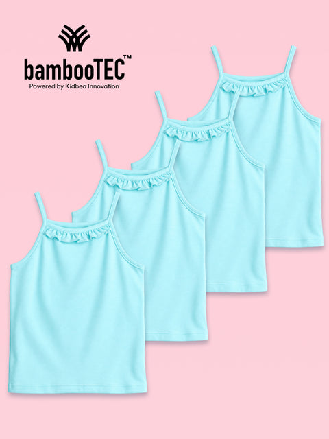 BambooTEC™ Girls Camisole Pack of 4 – Blue Ruffle Tops
