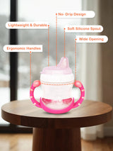 Baby Sipper Cup – Green & Pink (Pack of 2) | BPA-Free, Soft Spout, Leak-Proof, Dual Handles, 200ML