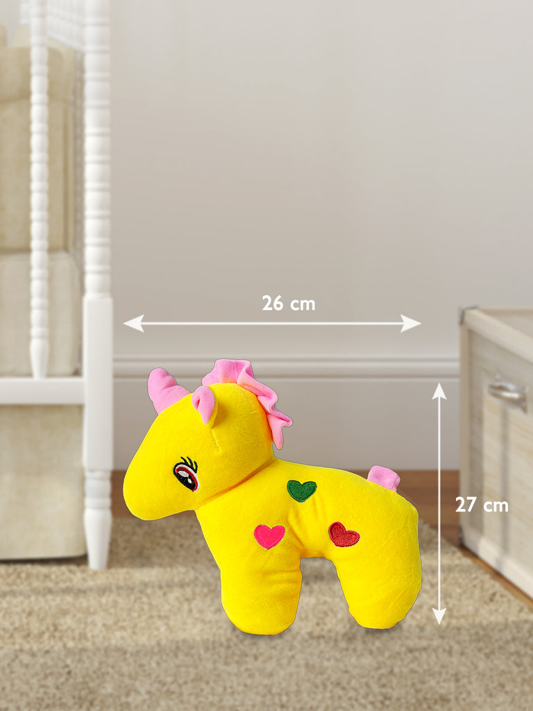 Kidbea Unicorn Yellow Soft Toy & Silicone Food Nibbler Soft Pacifier/Feeder, Teether for Baby