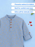 Organic Cotton Boys Mandarin Collar Full Sleeve Shirt - Sky Blue