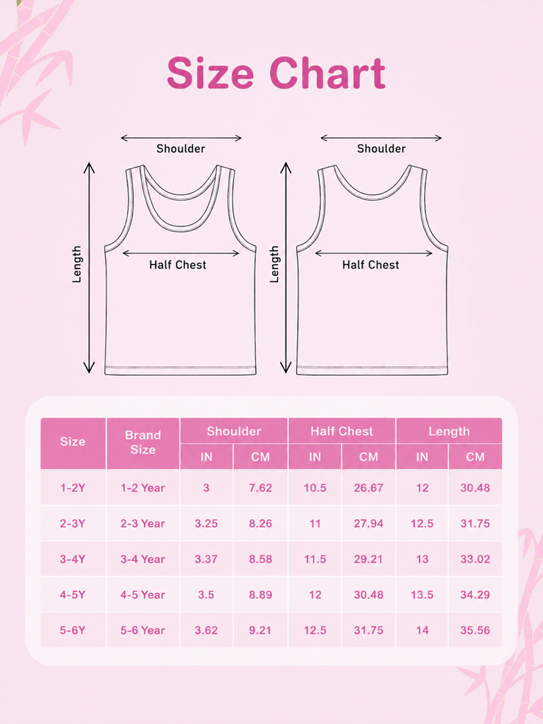 BambooTEC™ Bamboo Kids Vest Pack of 2 – Pink Sleeveless Vests