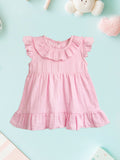 Light Linen Girls Dress Set | Pack of 3 (Sky Blue, Off-White & Charming Pink)
