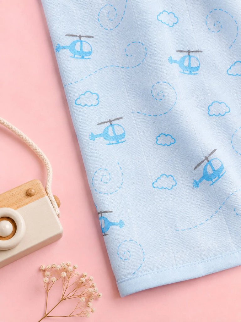 BambooTEC™ Bamboo Muslin Baby Jhabla – Helicopter Print