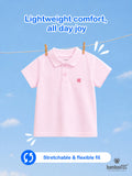 Boys Bamboo Fabric Pink Polo T-Shirt