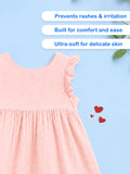 Organic Cotton Girls Flutter Sleeve A-Line Dress - Blush Pink