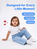 Girls Wide Leg Denim Pants - Light Blue