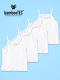 BambooTEC™ Girls Camisole Pack of 4 – White Ruffle Tops
