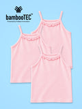 BambooTEC™ Girls Camisole Pack of 3 – Pink Ruffle Strap Tops