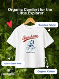 Unisex Bamboo Fabric White Sunshine Print Oversized T-Shirt