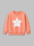 Unisex Rust Sweatshirt – Star Print Full-Sleeve Sweatshirt