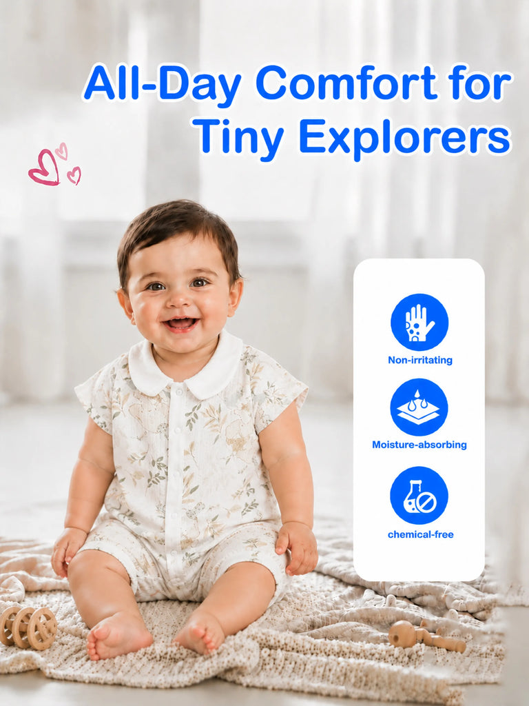BambooTEC™ Unisex Bamboo Fabric Printed Baby Romper